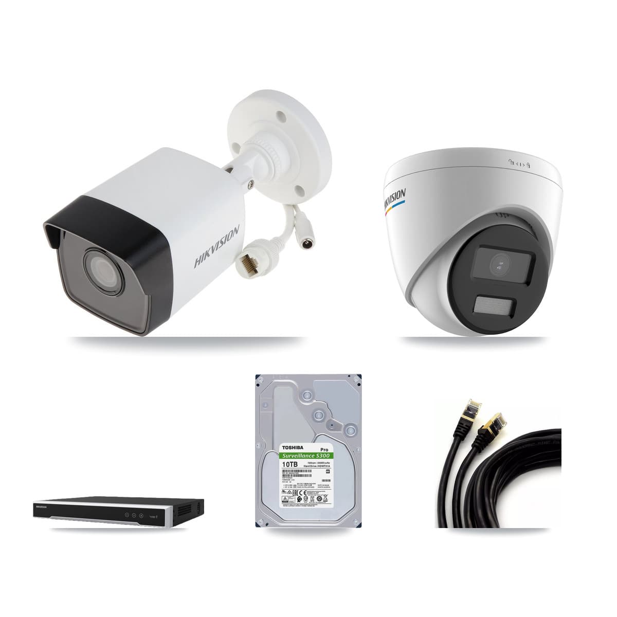 Hikvision 16-Channel 2MP – 5MP CCTV Kit — 7 5MP Bullet + 1 2MP Turret Cameras + 10TB Recording - Image 1