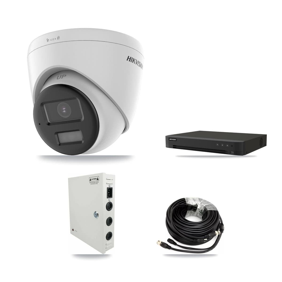 Hikvision 16-Channel 5MP CCTV Kit — 12 DS-2CE78K0T-LPTS Turret Cameras + 8TB Recording (IDS-7216HQHI-M1/XT Recorder) - Image 1
