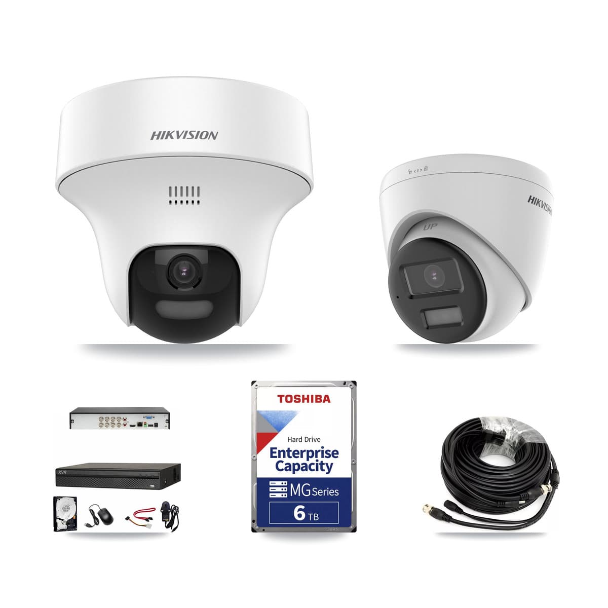 Hikvision & Dahua 8-Channel 5MP CCTV Kit — 4 DS-2CE70K0T + 1 DS-2CE78K0T Turret Cameras + 6TB Recording (XVR-3108AD Recorder) - Image 1
