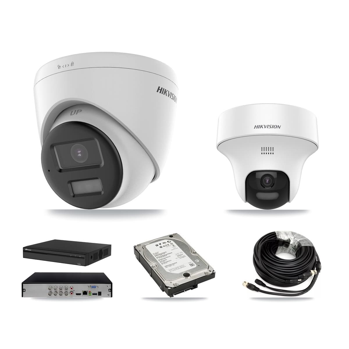 Hikvision & Prolux 8-Channel 5MP CCTV Kit — 1 DS-2CE70K0T + 3 DS-2CE78K0T Turret Cameras + 5TB Recording - Image 1