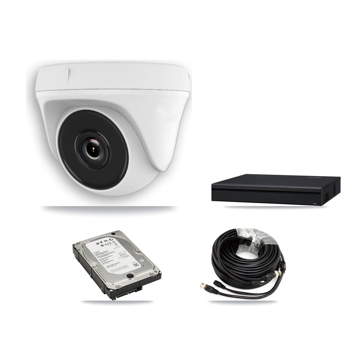 8-Channel 2MP CCTV Kit — 8 White Dome Cameras + 5TB Recording (XVR-3108AD Recorder) - Image 1
