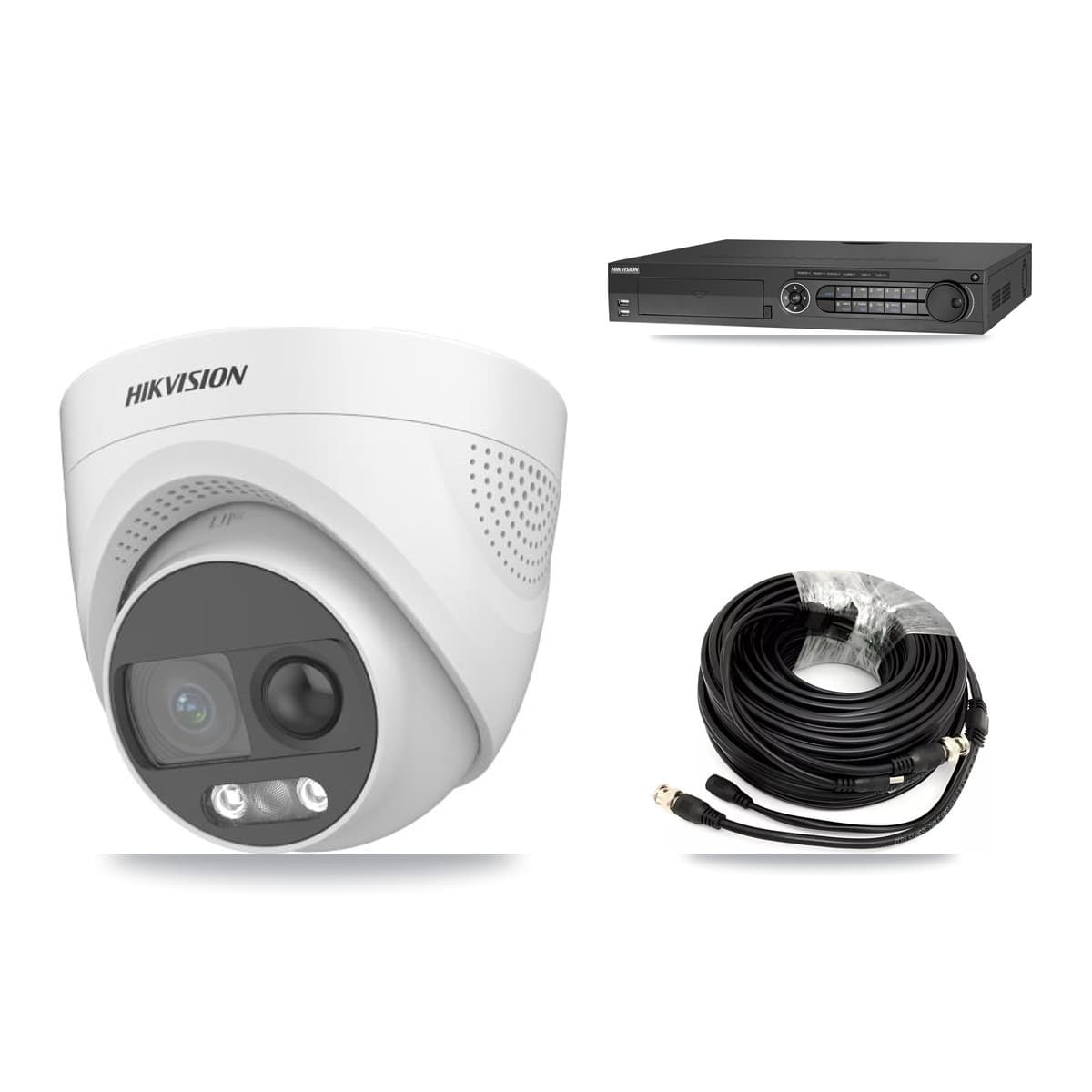 Hikvision 32-Channel 5MP CCTV Kit — 6 DS-2CE72KF3T Turret Cameras + 8TB Recording (DS-7332HQHI Recorder) - Image 1