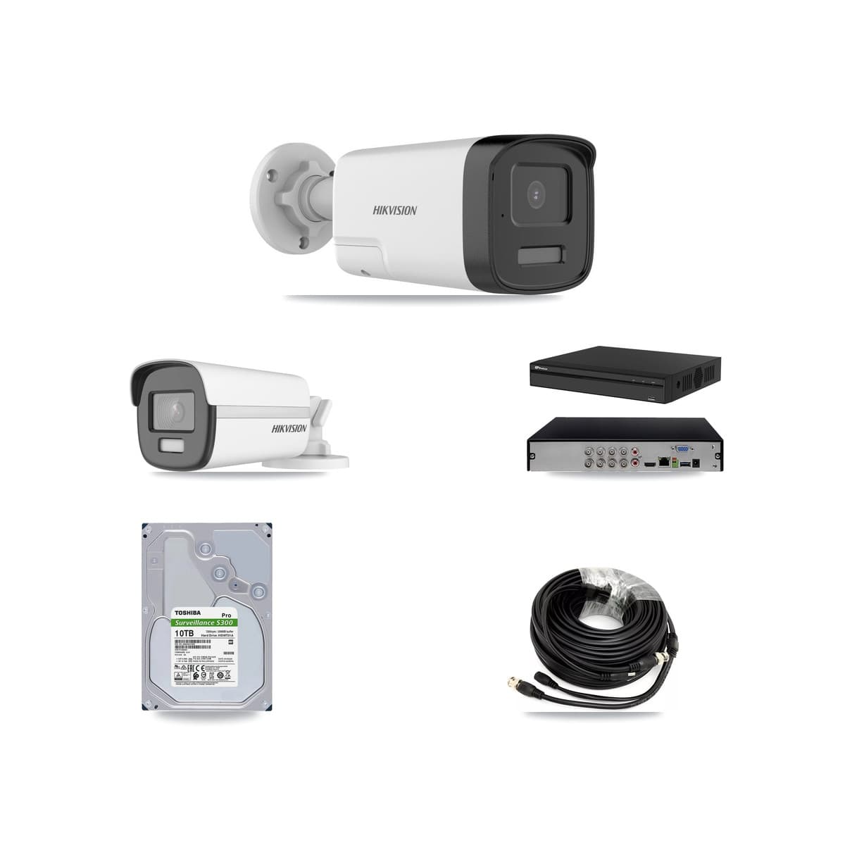 Hikvision & Prolux 8-Channel 5MP – 4K CCTV Kit — 1 4K + 5 5MP Bullet Cameras + 10TB Recording (PXD-5108HS Recorder) - Image 1