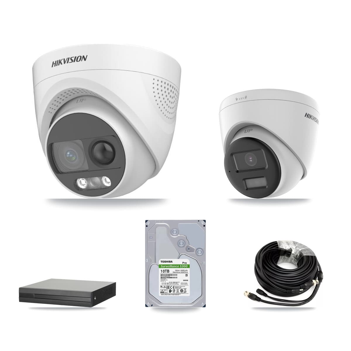 Hikvision 8-Channel 5MP CCTV Kit — 4 DS-2CE72KF3T + 4 DS-2CE78K0T Turret Cameras + 10TB Recording (XVR-3108HS Recorder) - Image 1