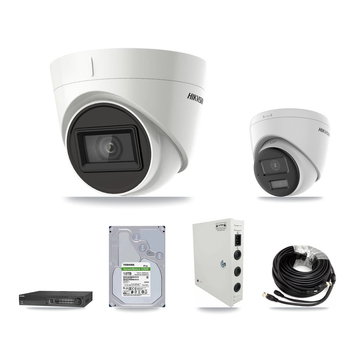 Hikvision 32-Channel 4K CCTV Kit — 1 DS-2CE78U0T + 15 DS-2CE78U1T Turret Cameras + 4× 10TB Recording - Image 1