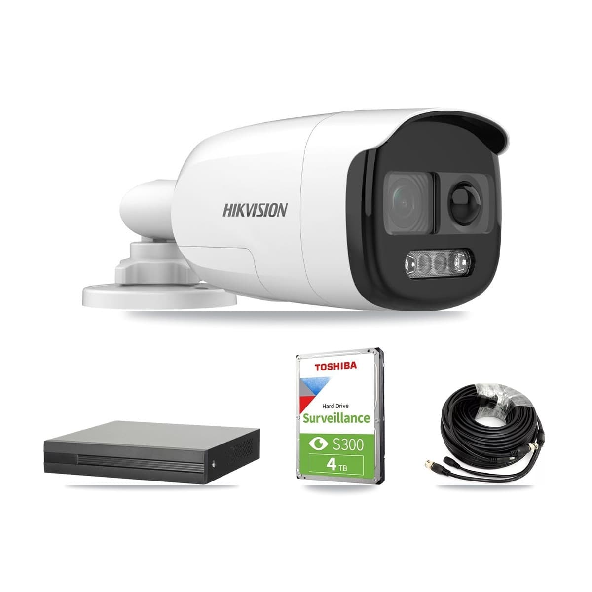 Hikvision 4-Channel 5MP CCTV Kit — 3 DS-2CE12KF3T Bullet Cameras + 4TB Recording (XVR-3104HS Recorder) - Image 1
