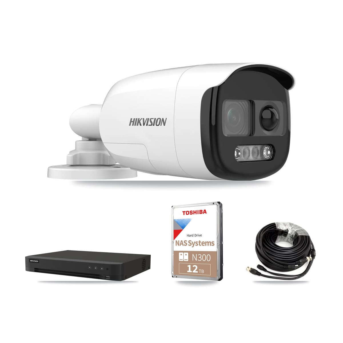 Hikvision 16-Channel 5MP CCTV Kit — 8 DS-2CE12KF3T Bullet Cameras + 12TB Recording - Image 1