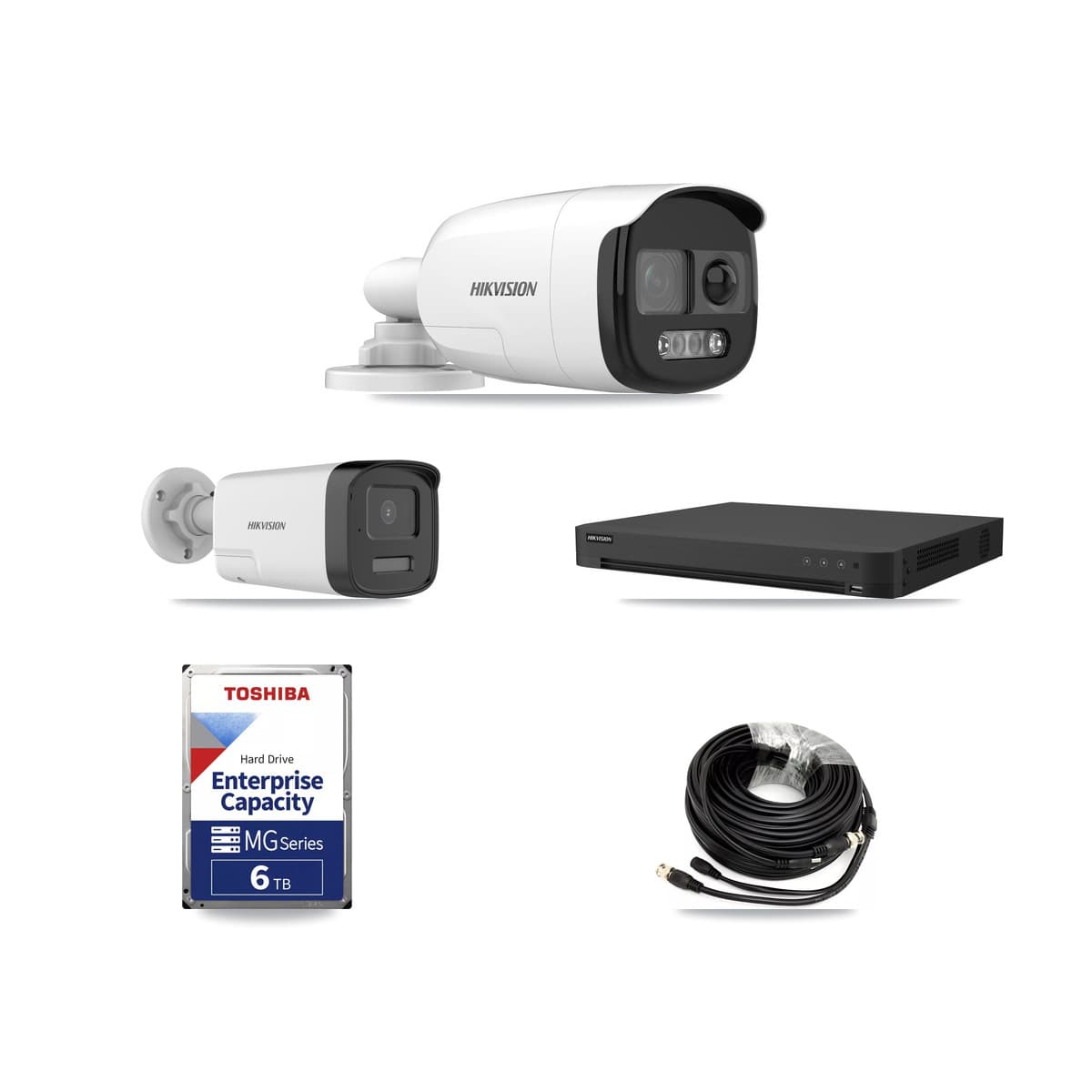 Hikvision 16-Channel 5MP CCTV Kit — 4 DS-2CE12KF3T + 1 DS-2CE17K0T Bullet Cameras + 6TB Recording (IDS-7216HUHI Recorder) - Image 1