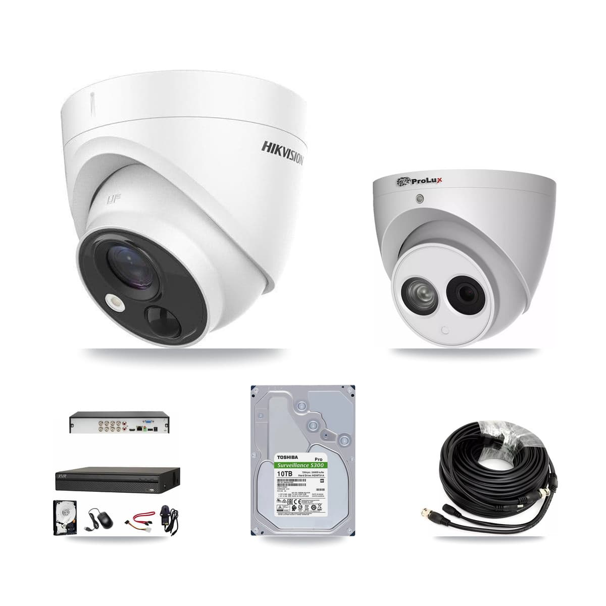 8-Channel 4MP – 5MP CCTV Kit — 7 DS-2CE71H0T 5MP + 1 PXC-612C4W-A 4MP Turret Cameras + 10TB Recording (XVR-3108AD Recorder) - Image 1