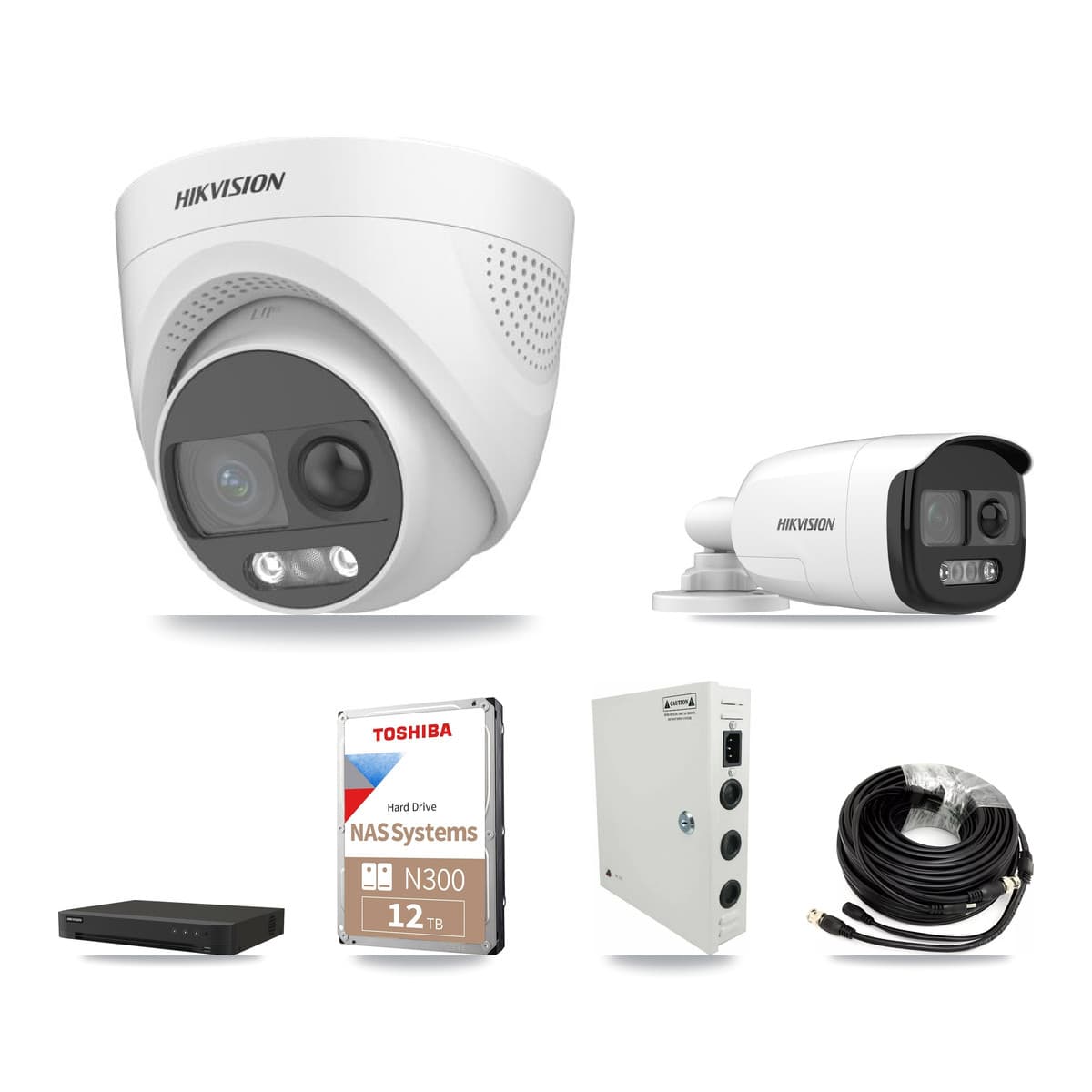 Hikvision 16-Channel 5MP CCTV Kit — 4 DS-2CE12KF3T Bullet + 8 DS-2CE72KF3T Turret Cameras + 12TB Recording - Image 1