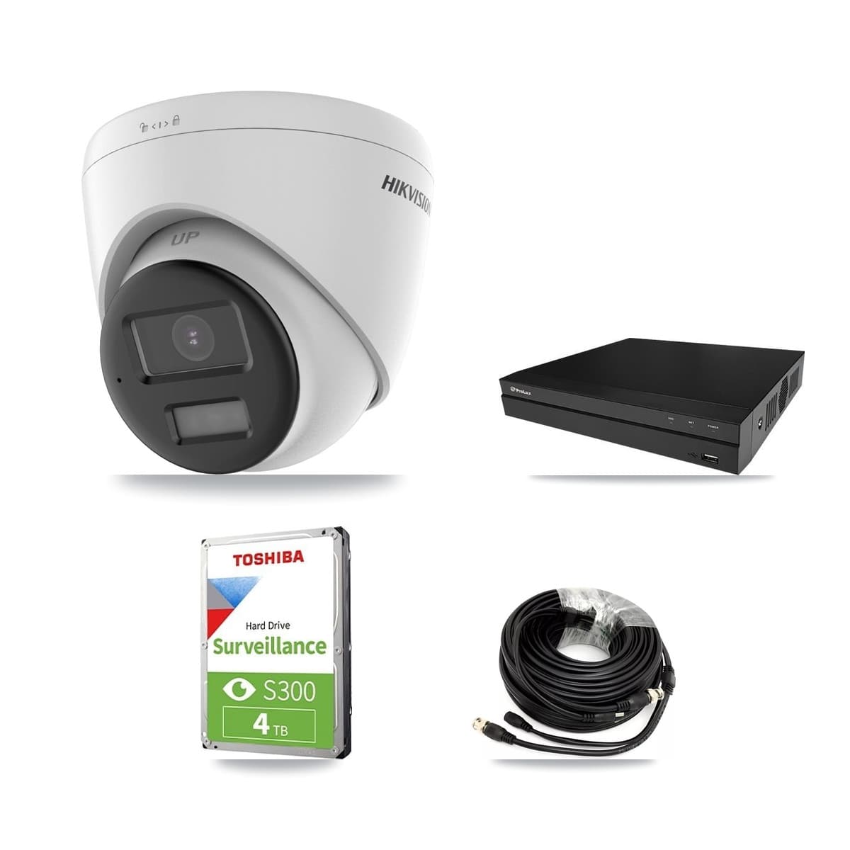 Hikvision & Prolux 8-Channel 5MP CCTV Kit — 2 DS-2CE78K0T + 1 DS-2CE78K0T Turret Cameras + 4TB Recording (PXD-5208AN Recorder) - Image 1
