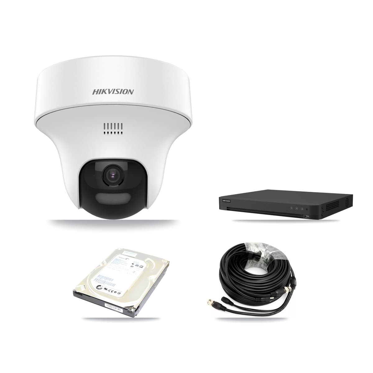 Hikvision 16-Channel 5MP CCTV Kit — 1 DS-2CE70K0T Turret Camera + 500GB Recording (IDS-7216HUHI Recorder) - Image 1