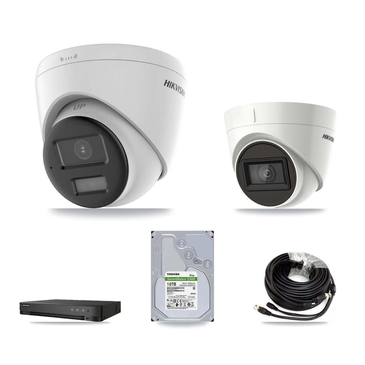 Hikvision 8-Channel 4K CCTV Kit — 3 DS-2CE78U0T + 3 DS-2CE78U1T Turret Cameras + 10TB Recording - Image 1