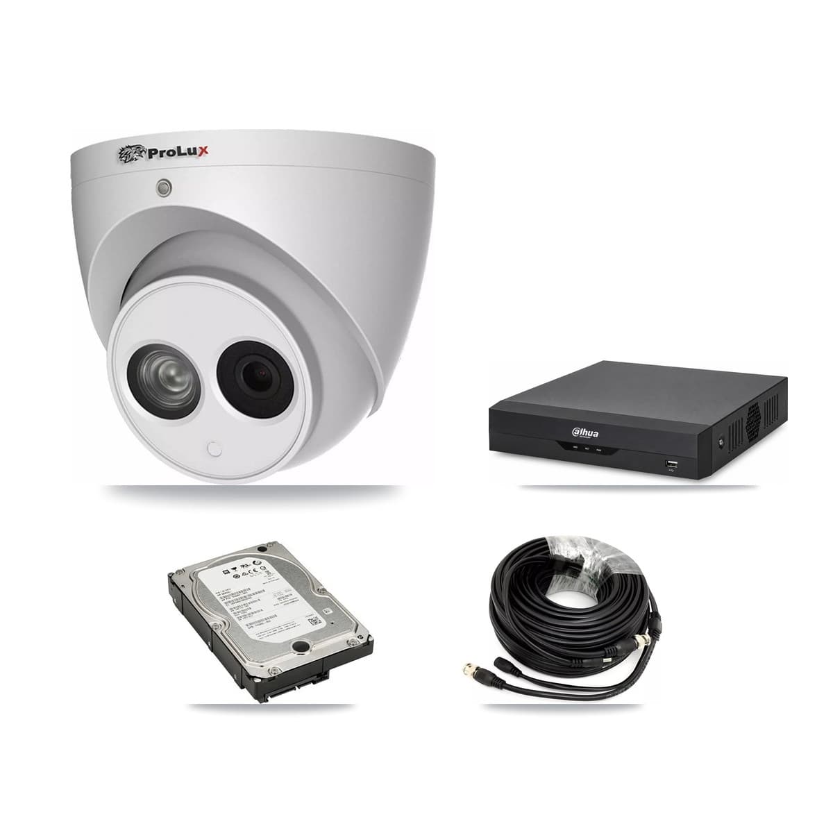 Prolux & Dahua 4-Channel 4MP CCTV Kit — 4 Turret Cameras + 5TB Recording - Image 1