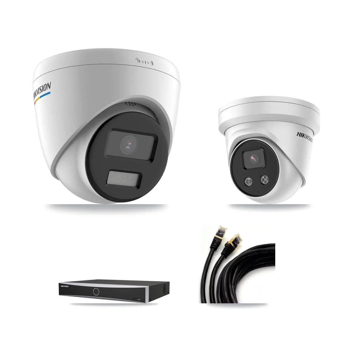 Hikvision 4-Channel 2MP – 5MP CCTV Kit — 1 2MP + 1 5MP Turret Cameras + 2TB Recording - Image 1