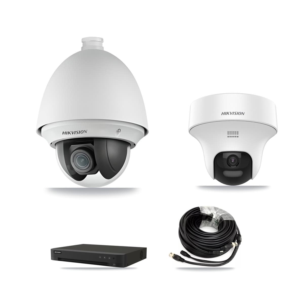 Hikvision 16-Channel 2MP – 5MP CCTV Kit — 1 DS-2AE4225T 2MP PTZ + 1 DS-2CE70K0T 5MP Turret Cameras + 2TB Recording (IDS-7216HQHI Recorder) - Image 1