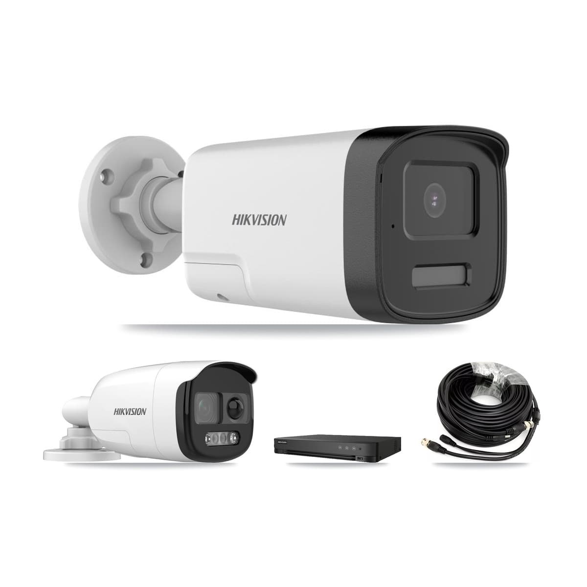 Hikvision 8-Channel 5MP CCTV Kit — 1 DS-2CE12KF3T-PIRXO + 5 DS-2CE17K0T-LXTS Bullet Cameras + 8TB Recording (IDS-7208HUHI-M1/E Recorder) - Image 1
