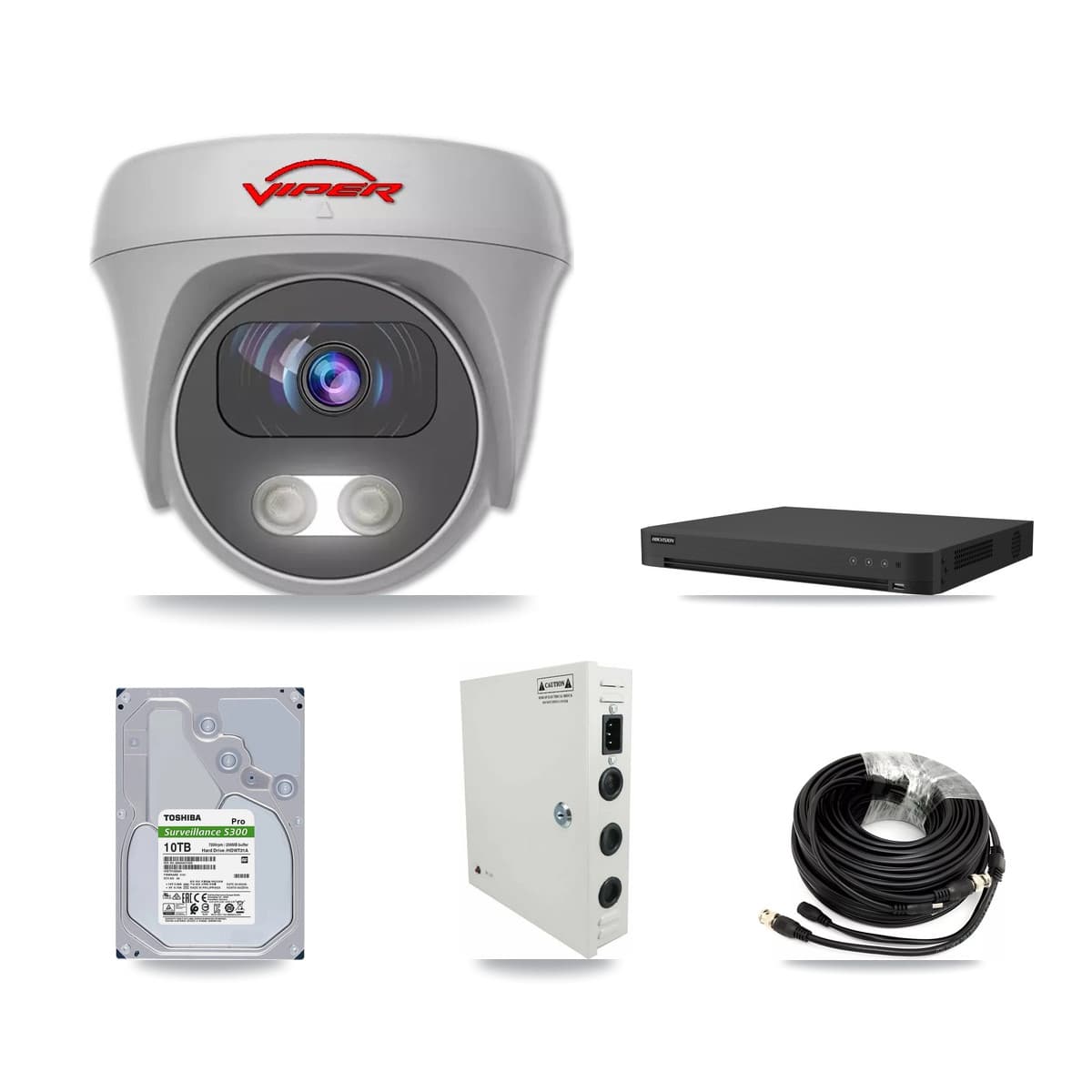 Viper & Hikvision 16-Channel 5MP CCTV Kit — 16 Cameras + 2× 10TB Recording - Image 1