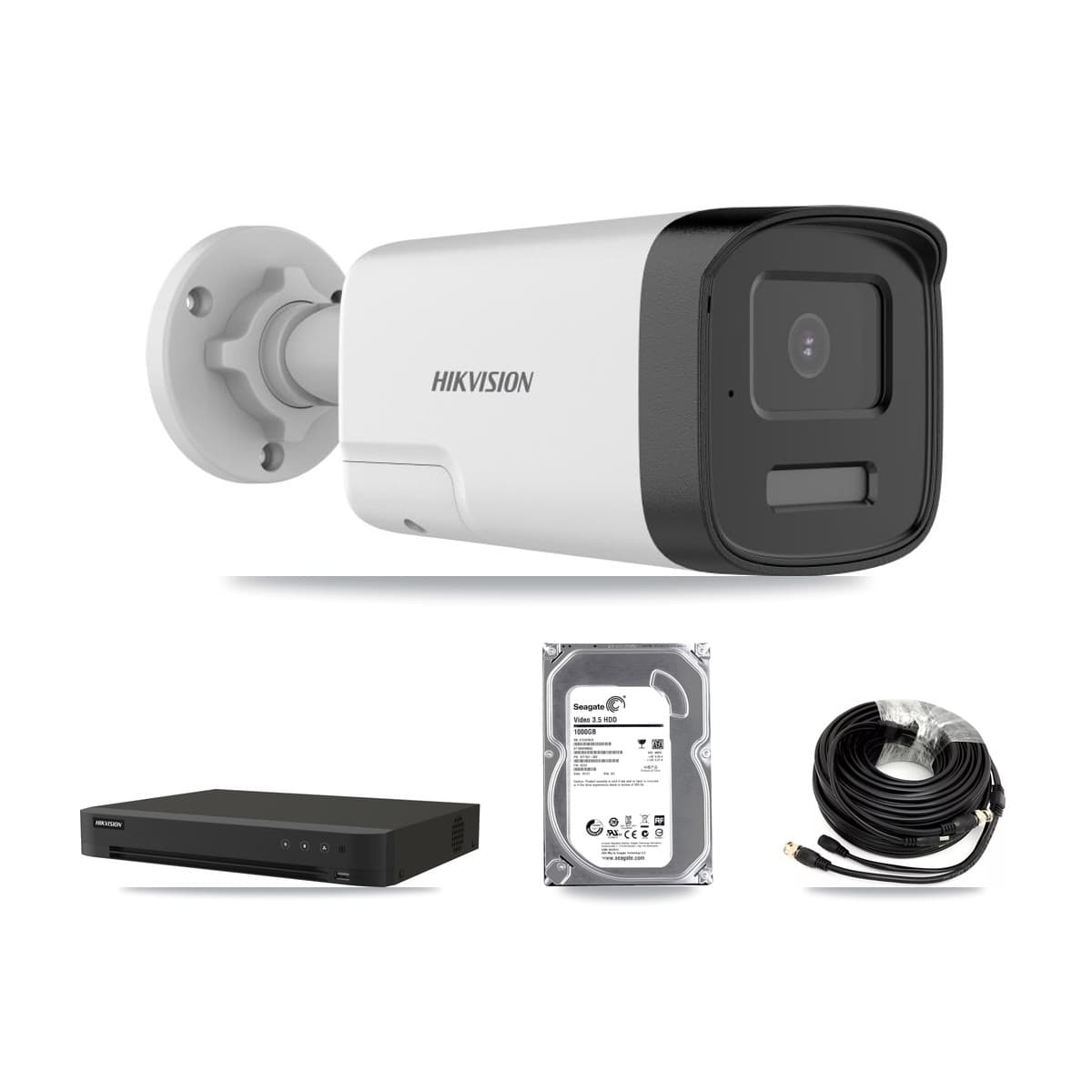 Hikvision 16-Channel 5MP CCTV Kit — 2 DS-2CE17K0T Bullet Cameras + 1TB Recording (IDS-7216HQHI Recorder) - Image 1