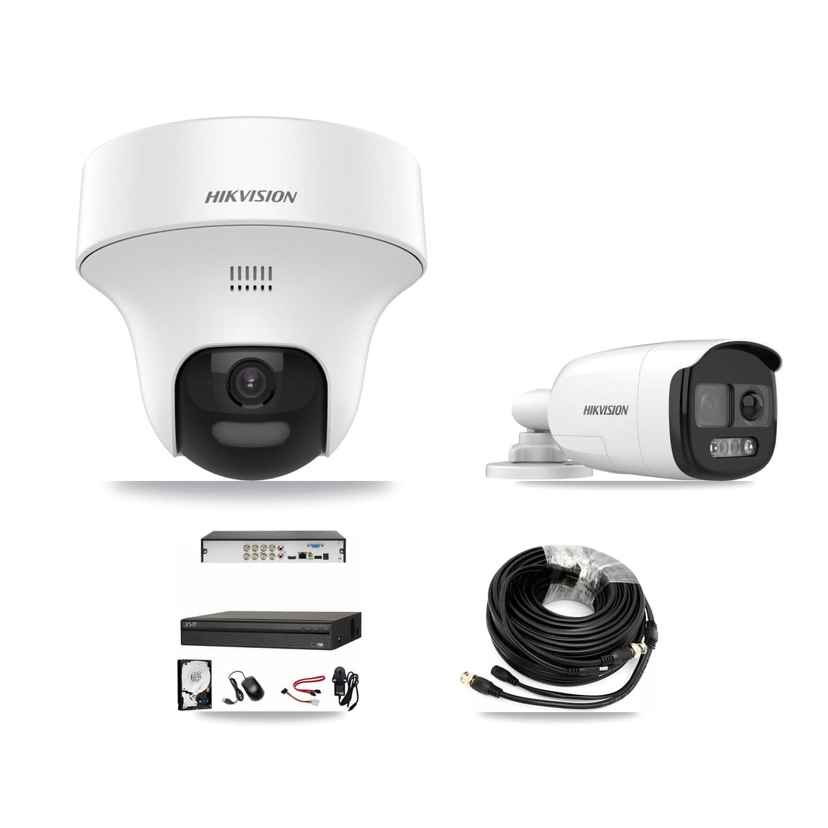 Hikvision & Dahua 8-Channel 5MP CCTV Kit — 2 Bullet + 4 Turret Cameras + 8TB Recording (XVR-3108AD Recorder) - Image 1