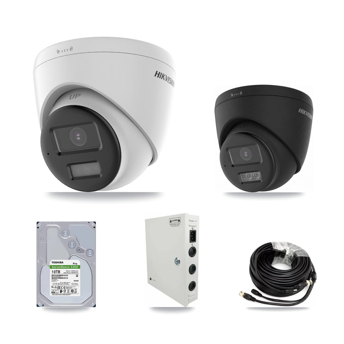 Hikvision 32-Channel 5MP – 4K CCTV Kit — 31 DS-2CE78K0T-LPTS 5MP + 1 Black DS-2CE78U0T-LTS-BLACK 4K Turret Cameras + 4× 10TB Recording (IDS-7332HUHI-M4/S Recorder) - Image 1