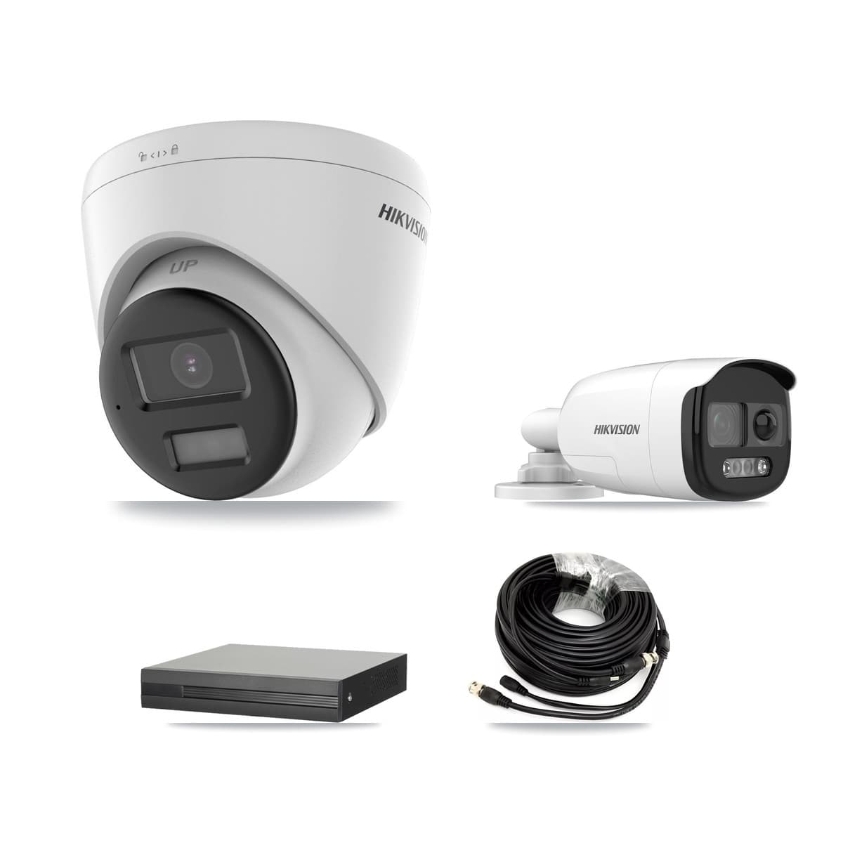 Hikvision 8-Channel 5MP CCTV Kit — 2 DS-2CE12KF3T-PIRXO Bullet + 4 DS-2CE78K0T-LPTS Turret Cameras + 2TB Recording (XVR-3108HS-5MP-LITE Recorder) - Image 1