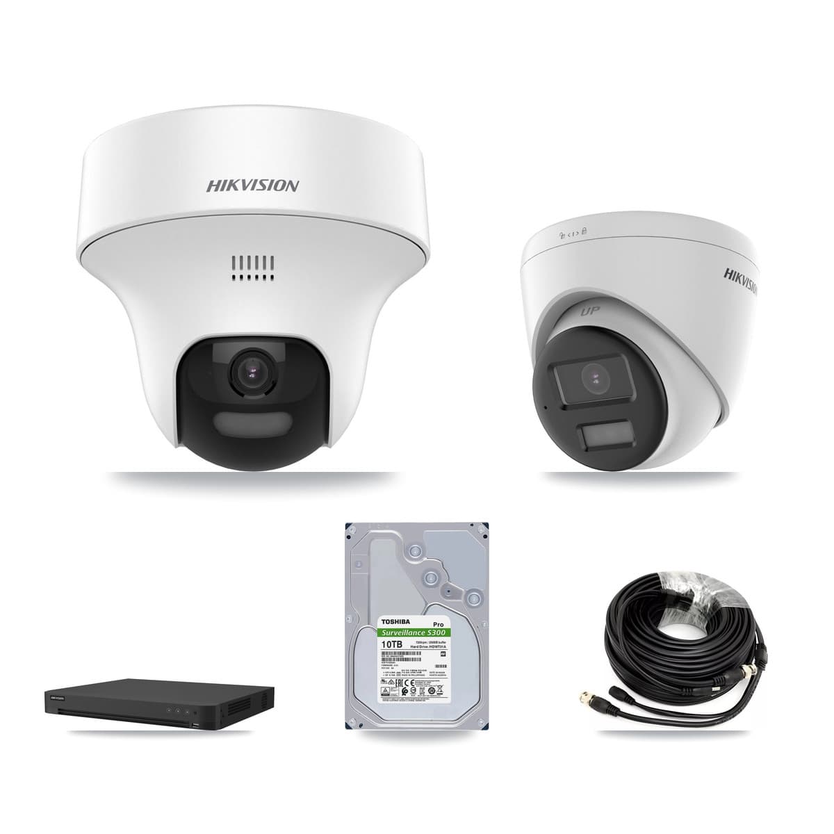 Hikvision 16-Channel 5MP CCTV Kit — 4 DS-2CE70K0T + 4 DS-2CE78K0T Turret Cameras + 10TB Recording (IDS-7216HUHI Recorder) - Image 1