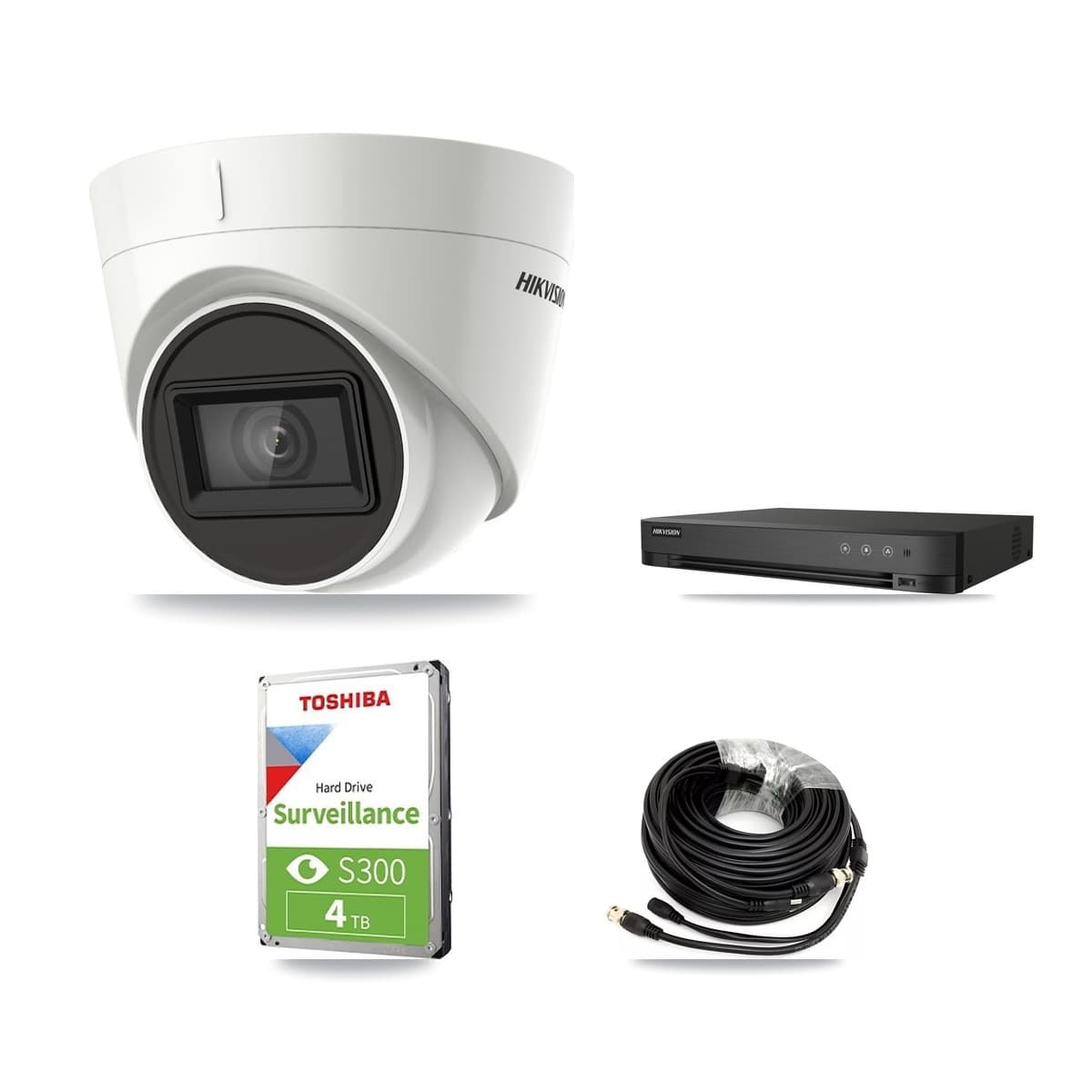 Hikvision 4-Channel 4K CCTV Kit — 4 DS-2CE78U1T Turret Cameras + 4TB Recording - Image 1