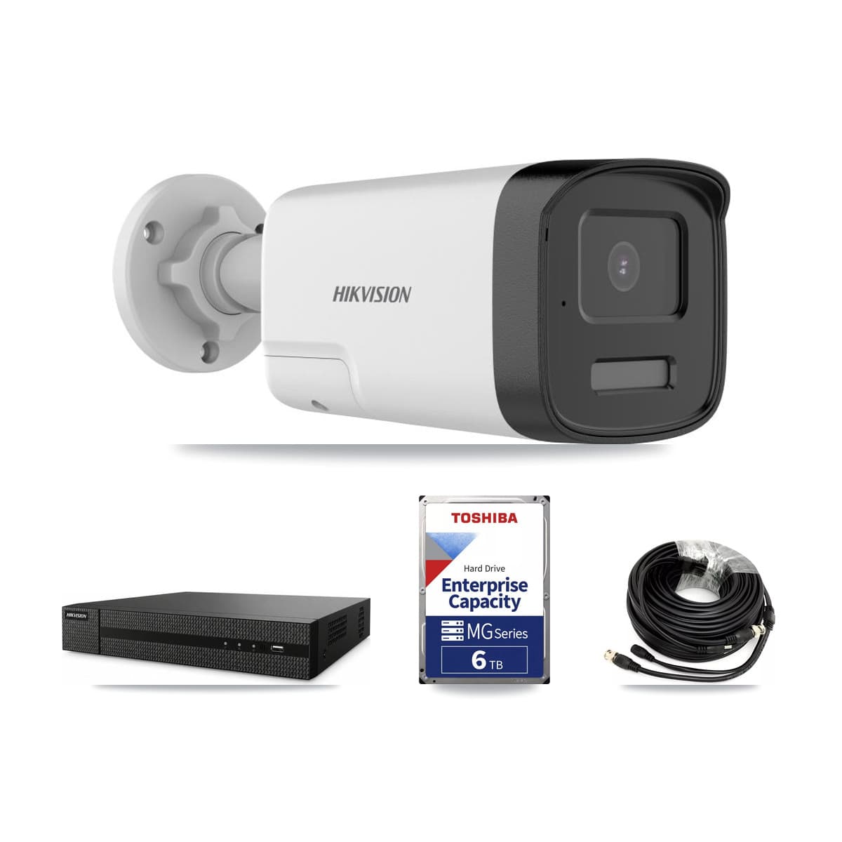 Hikvision 8-Channel 5MP CCTV Kit — 8 DS-2CE17K0T Bullet Cameras + 6TB Recording (DVR-8CH Recorder) - Image 1