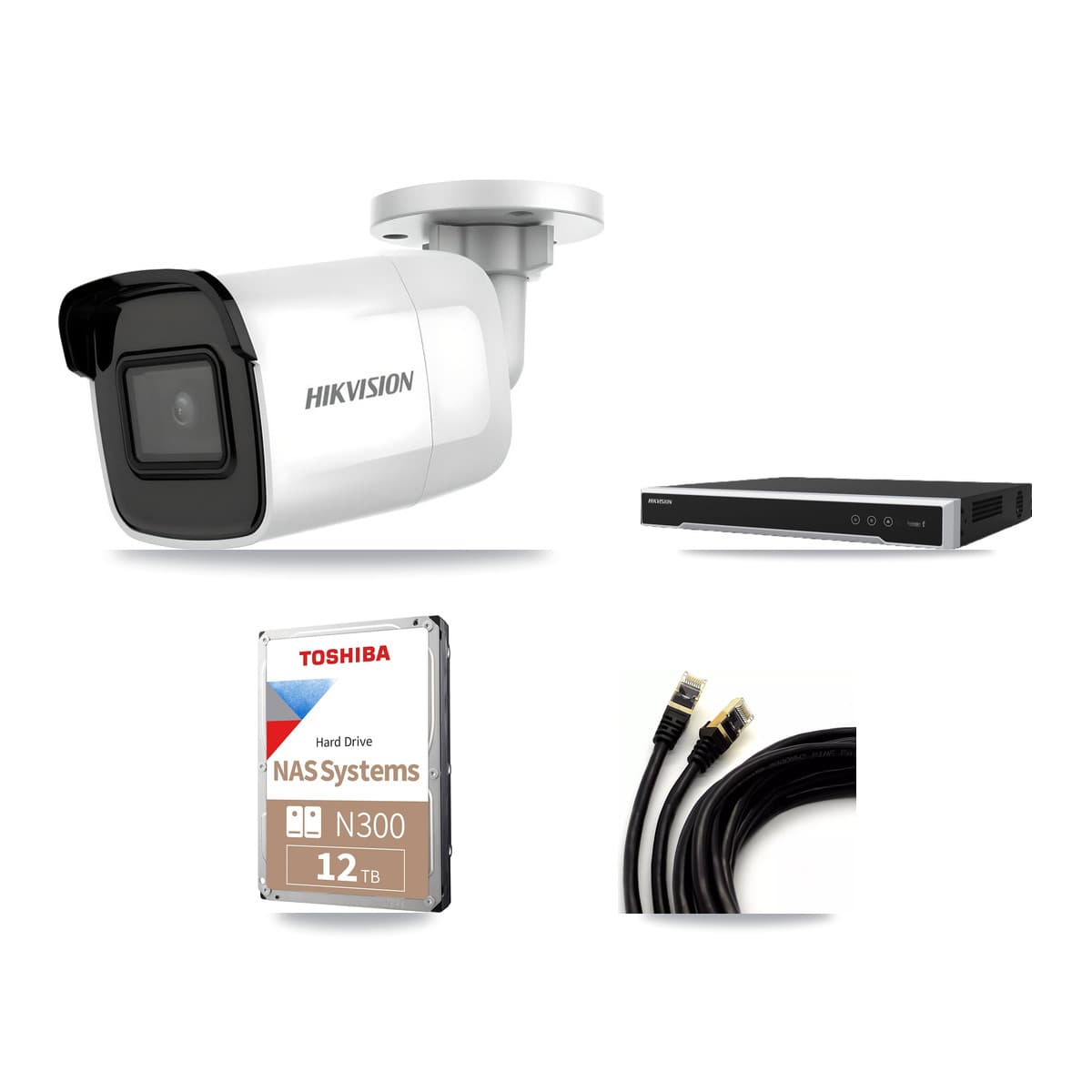 Hikvision 16-Channel 4K CCTV Kit — 12 DS-2CD2085G1 Bullet Cameras + 2× 12TB Recording - Image 1