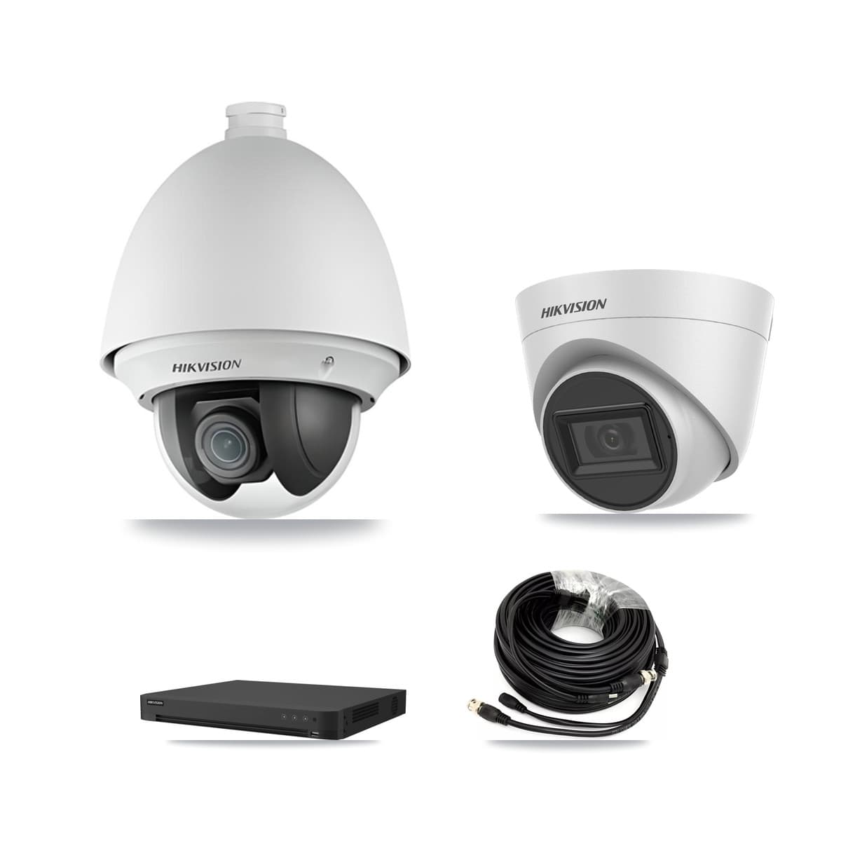 Hikvision 32-Channel 2MP – 5MP CCTV Kit — 1 2MP PTZ + 1 White 5MP Turret Cameras + 1TB Recording (IDS-7232HQHI Recorder) - Image 1