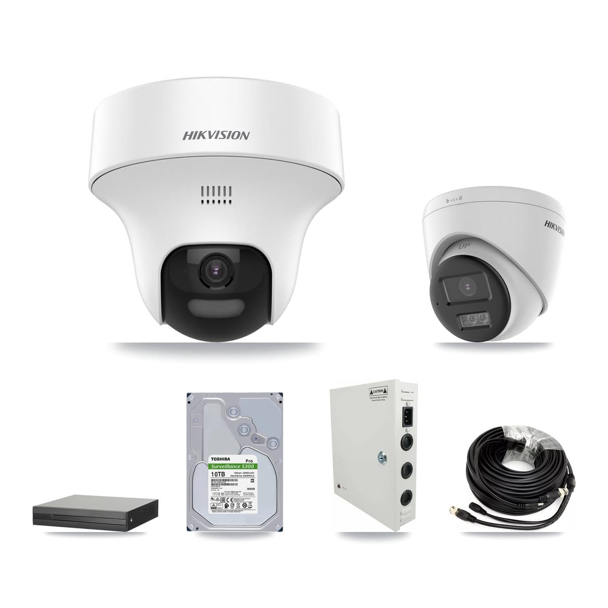 Hikvision 16-Channel 5MP CCTV Kit — 8 DS-2CE70K0T-PTLTS + 4 DS-2CE78K0T-LTS Turret Cameras + 10TB Recording (XVR-3116HS-5MP-LITE Recorder) - Image 1