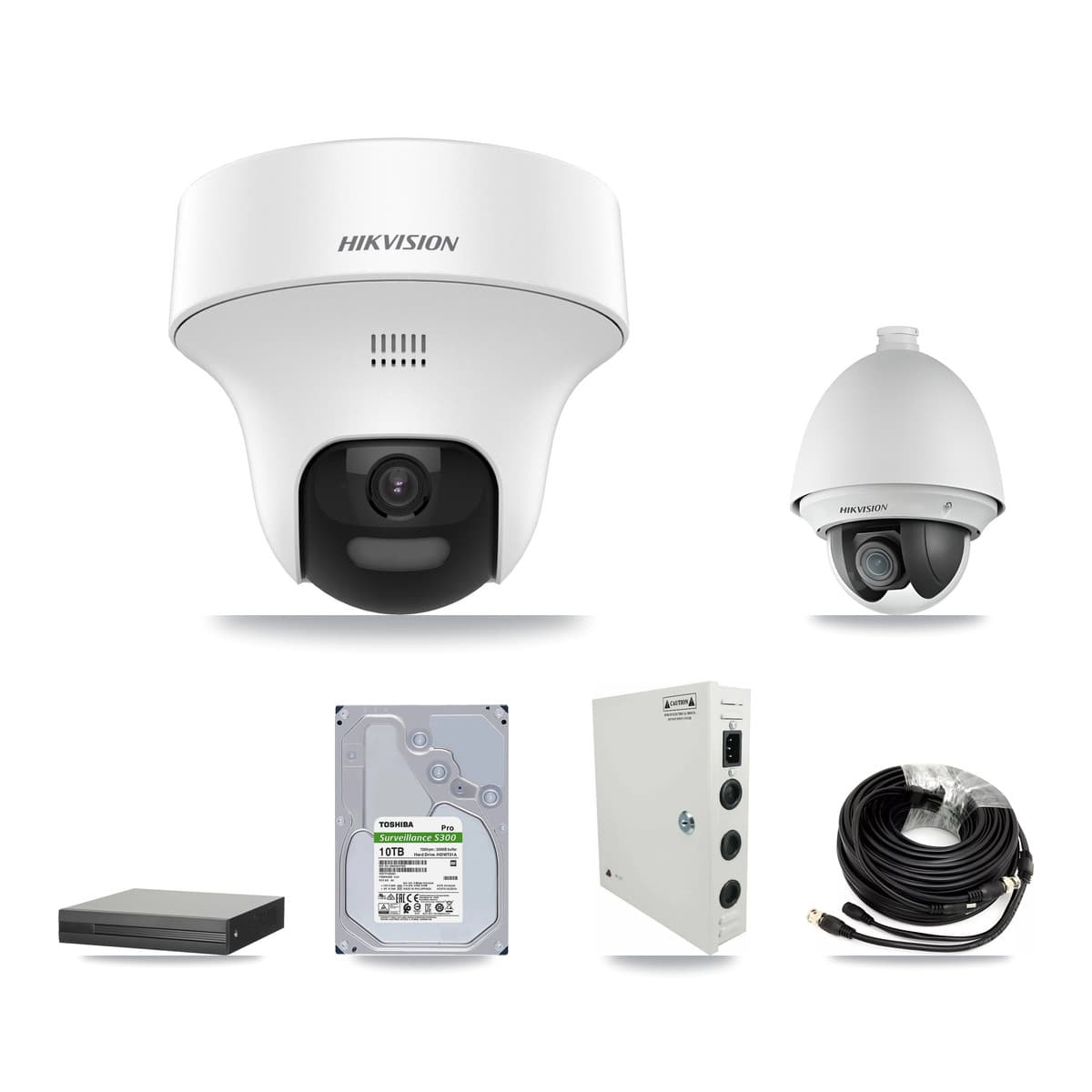Hikvision 16-Channel 2MP – 5MP CCTV Kit — 1 DS-2AE4225T 2MP PTZ + 8 DS-2CE70K0T 5MP Turret Cameras + 10TB Recording - Image 1