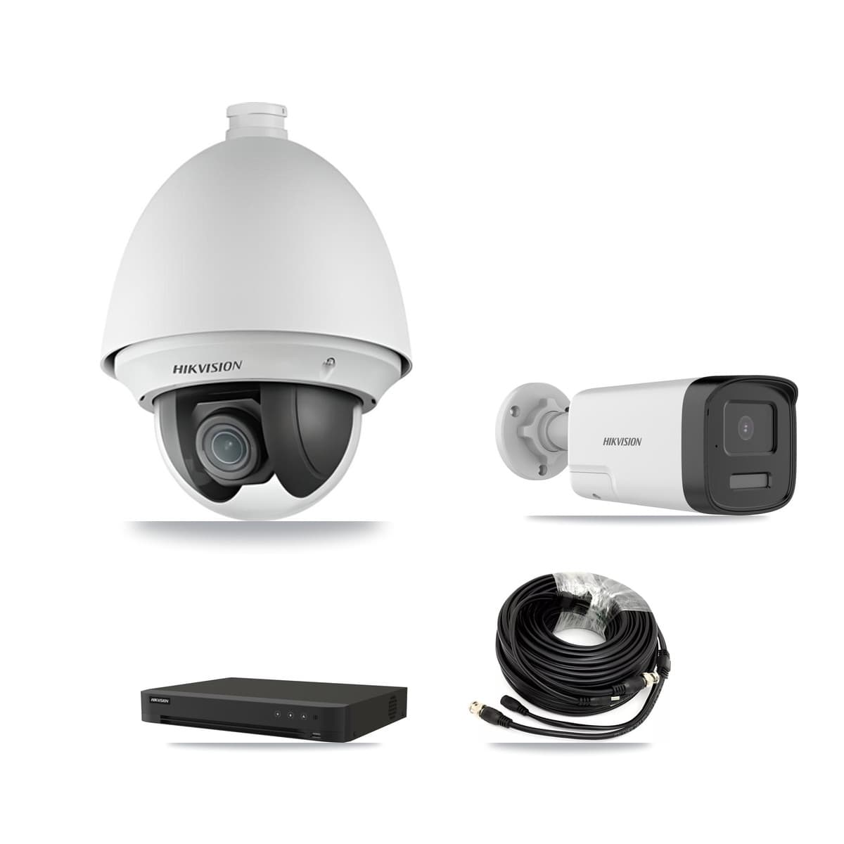Hikvision 16-Channel 2MP – 5MP CCTV Kit — 1 DS-2AE4225T 2MP PTZ + 1 DS-2CE17K0T 5MP Bullet Cameras + 2TB Recording (IDS-7216HQHI Recorder) - Image 1