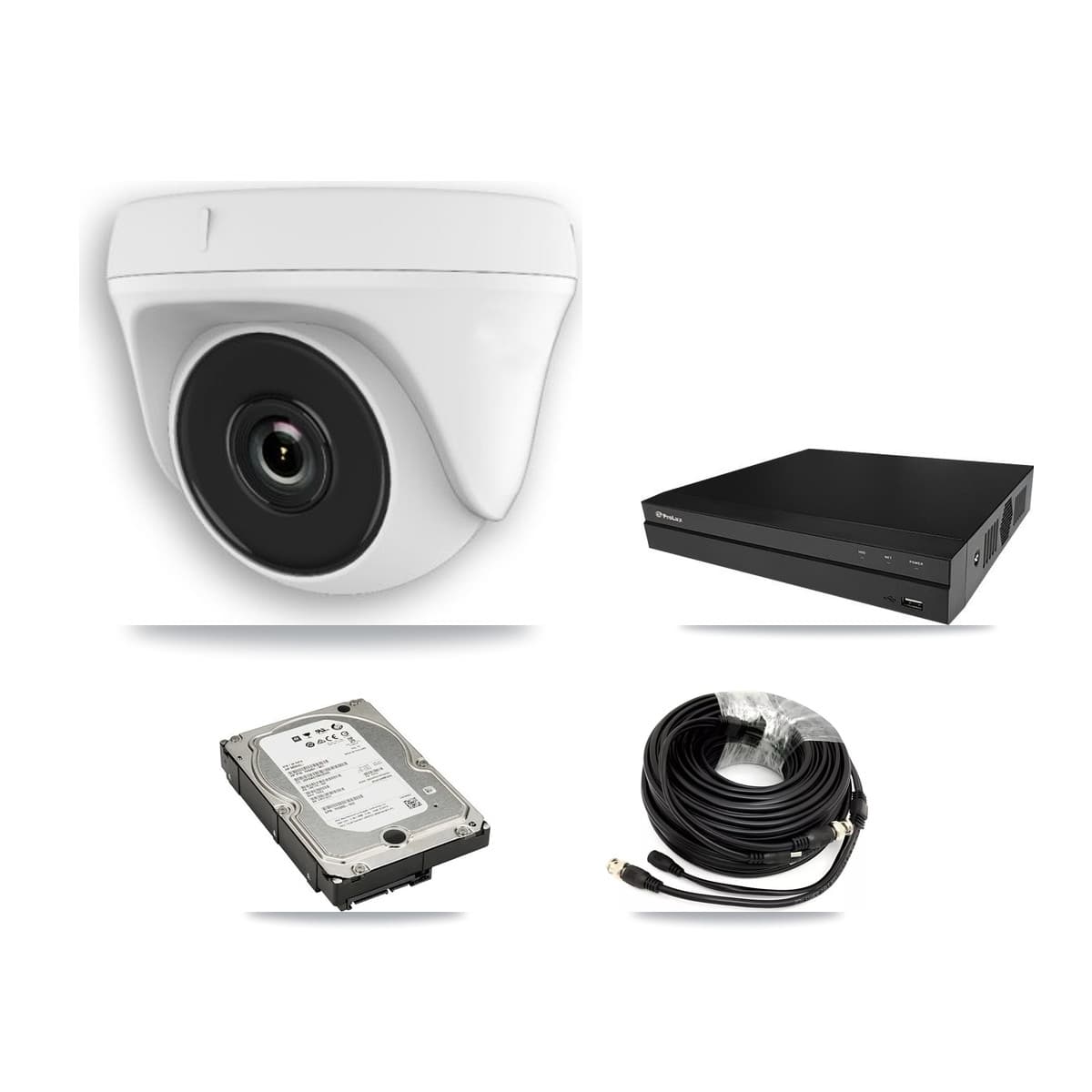 Prolux 8-Channel 2MP CCTV Kit — 8 White Dome Cameras + 5TB Recording (PXD-5208AN Recorder) - Image 1