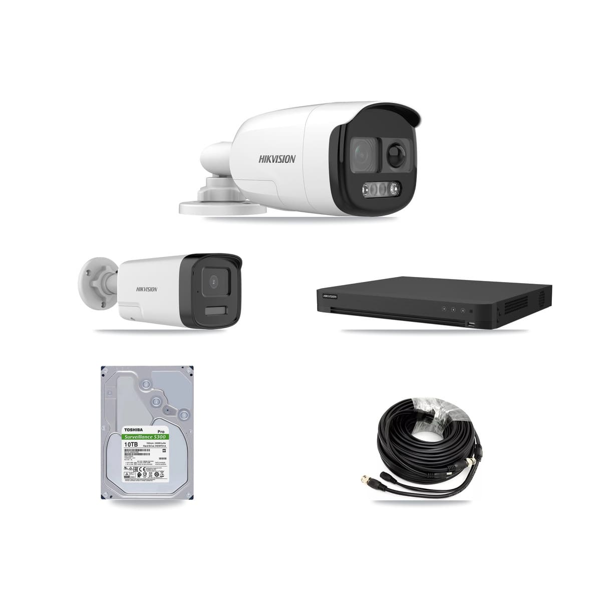 Hikvision 16-Channel 5MP CCTV Kit — 4 DS-2CE12KF3T + 4 DS-2CE17K0T Bullet Cameras + 10TB Recording (IDS-7216HUHI Recorder) - Image 1
