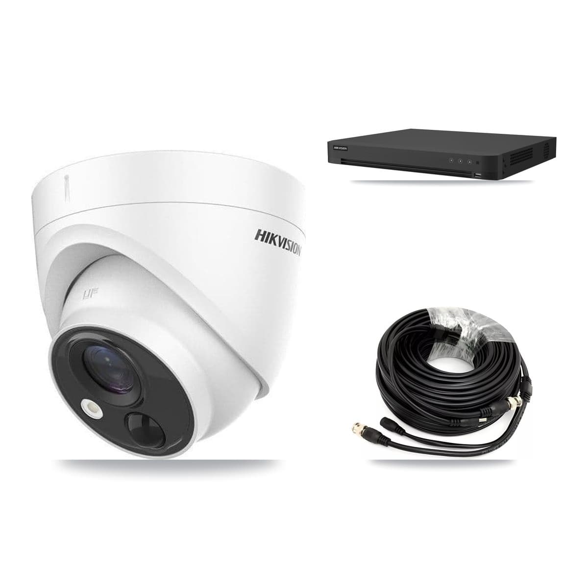 Hikvision 16-Channel 5MP CCTV Kit — 2 DS-2CE71H0T Turret Cameras + 2TB Recording (IDS-7216HUHI Recorder) - Image 1