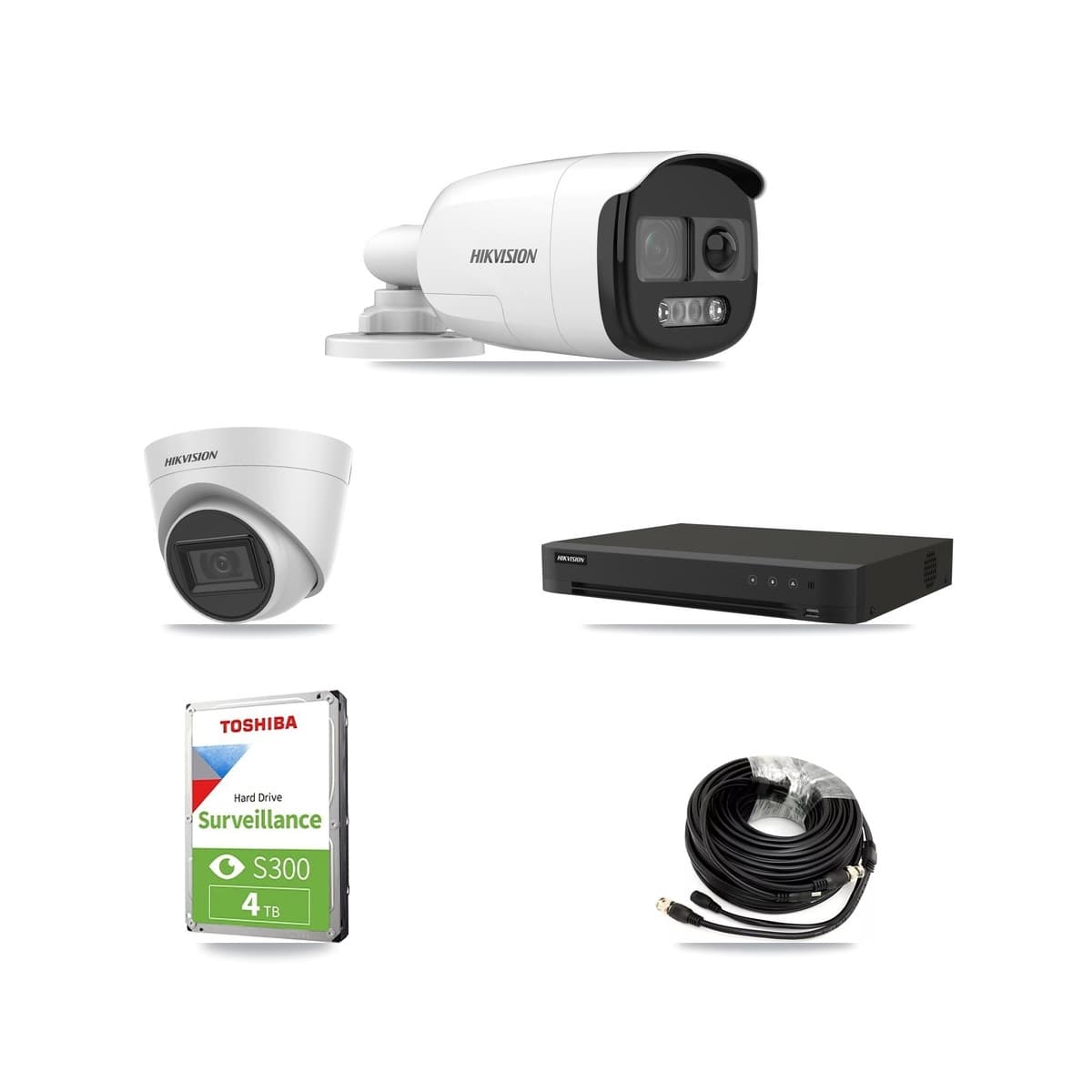 Hikvision 16-Channel 5MP CCTV Kit — 2 Bullet + 1 White Turret Cameras + 4TB Recording - Image 1