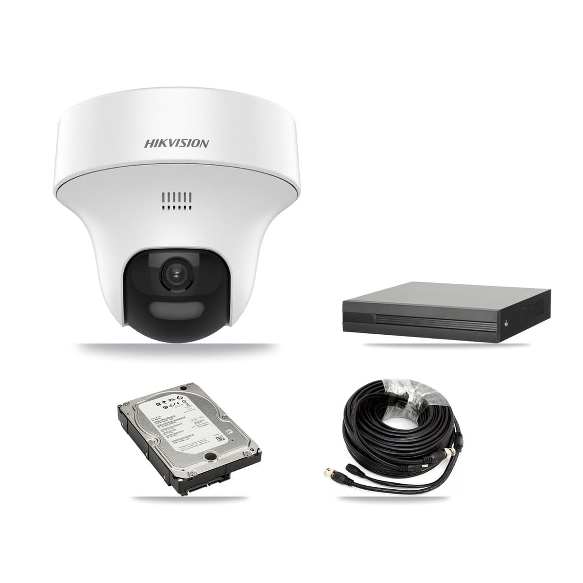Hikvision 8-Channel 5MP CCTV Kit — 4 DS-2CE70K0T Turret Cameras + 5TB Recording - Image 1