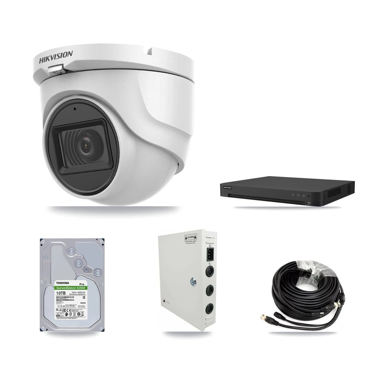 Hikvision 16-Channel 5MP CCTV Kit — 16 DS-2CE76H0T Turret Cameras + 2× 10TB Recording - Image 1