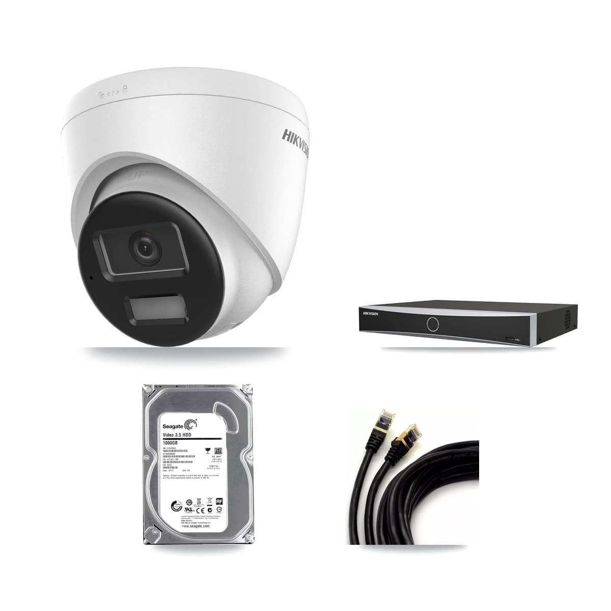 Hikvision 4-Channel 4K CCTV Kit — 1 DS-2CD1383G2-LIUF/SL Turret Camera + 1TB Recording (DS-7604NXI-K1/4P Recorder) - Image 1