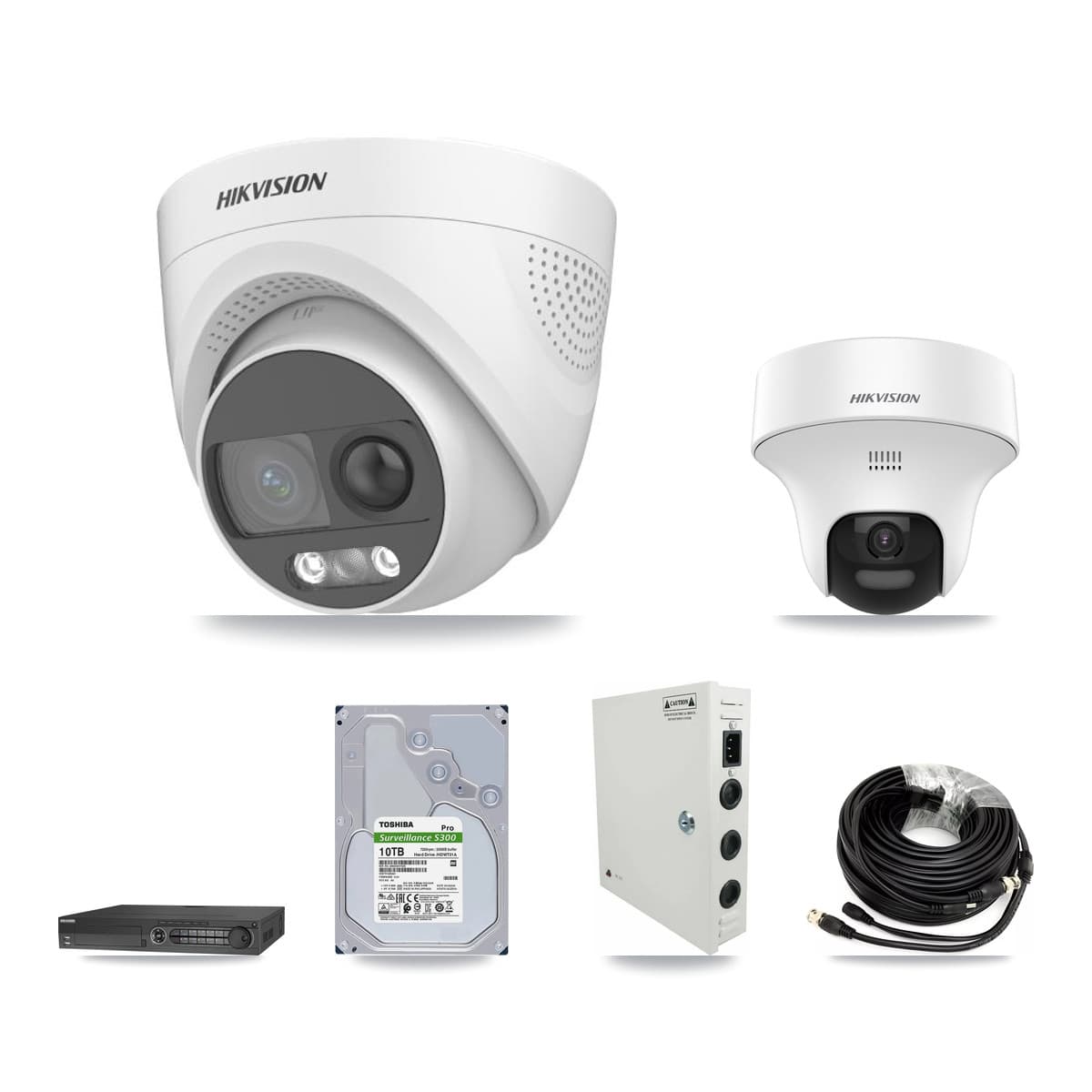 Hikvision 32-Channel 5MP CCTV Kit — 7 DS-2CE70K0T + 15 DS-2CE72KF3T Turret Cameras + 3× 10TB Recording - Image 1