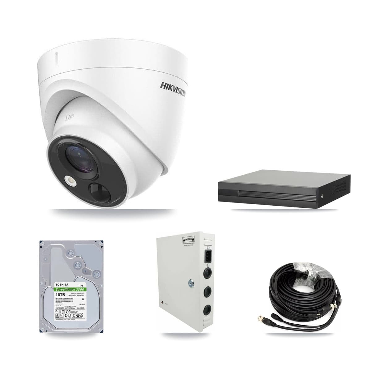 Hikvision 16-Channel 5MP CCTV Kit — 16 DS-2CE71H0T Turret Cameras + 10TB Recording (XVR-3116HS Recorder) - Image 1