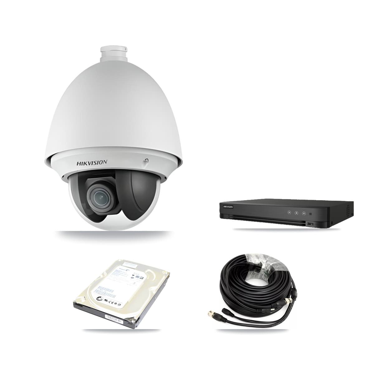 Hikvision 8-Channel 2MP CCTV Kit — 1 DS-2AE4225T-A PTZ Camera + 500GB Recording (IDS-7208HUHI-M1/E Recorder) - Image 1