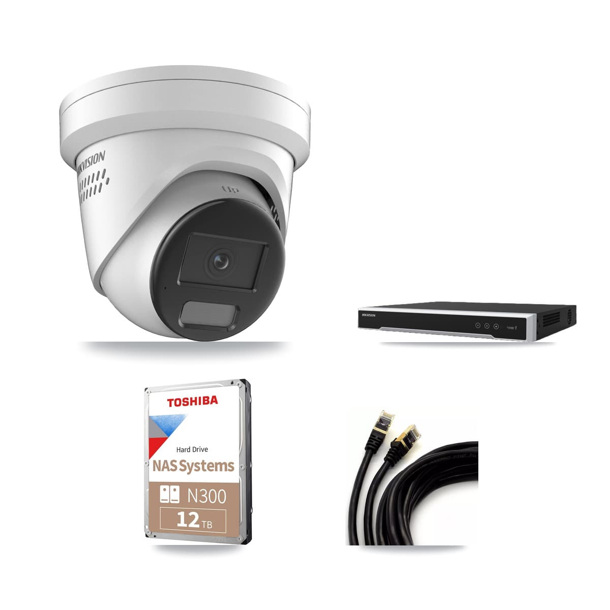 Hikvision 16-Channel 4K CCTV Kit — 8 DS-2CD2387G2H Turret Cameras + 2× 12TB Recording - Image 1