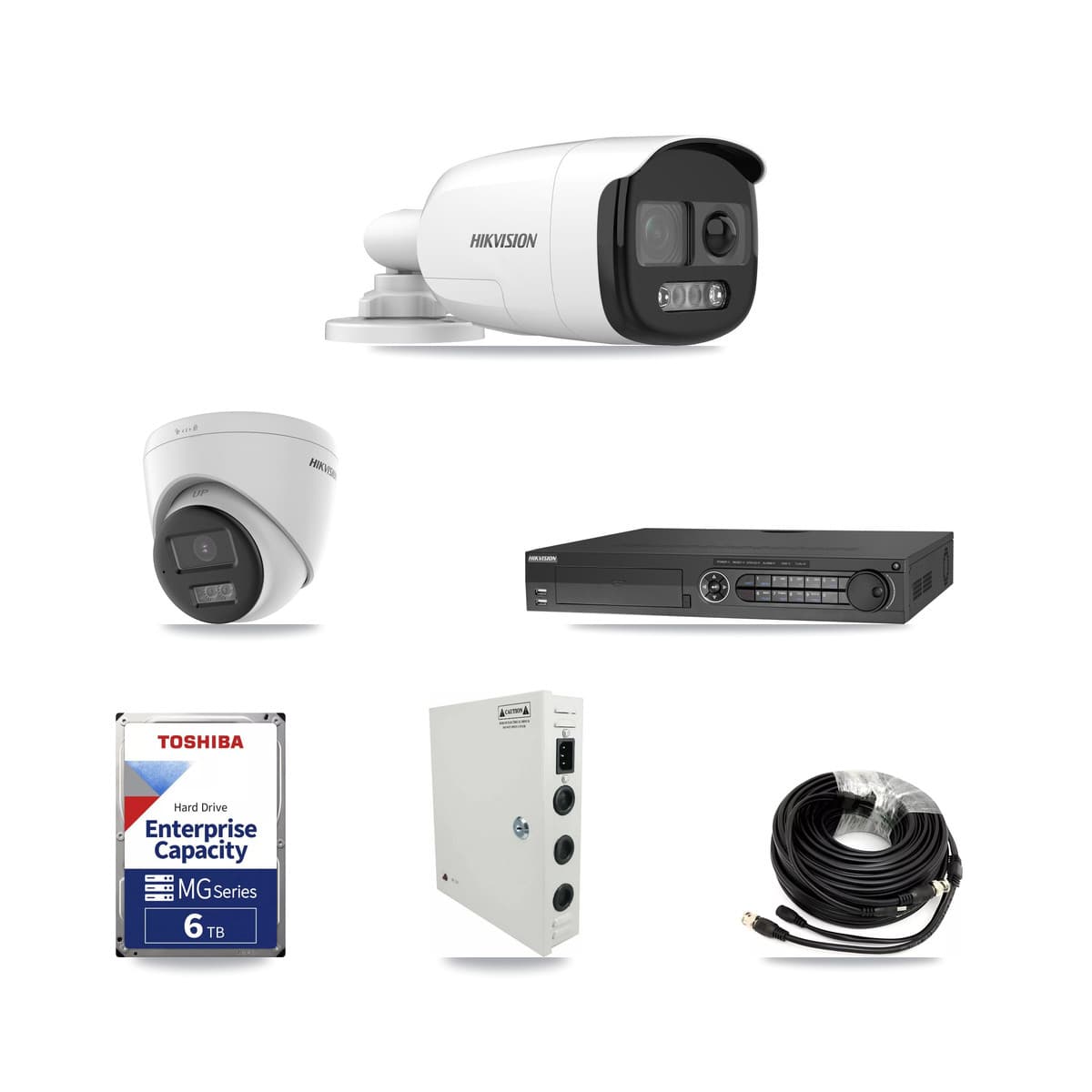 Hikvision 32-Channel 5MP CCTV Kit — 10 DS-2CE12KF3T-PIRXO Bullet + 4 DS-2CE78K0T-LTS Turret Cameras + 3× 6TB Recording (DS-7332HQHI-K4 Recorder) - Image 1