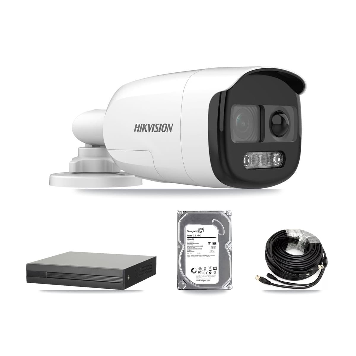 Hikvision 4-Channel 5MP CCTV Kit — 2 DS-2CE12KF3T Bullet Cameras + 1TB Recording (XVR-3104HS Recorder) - Image 1