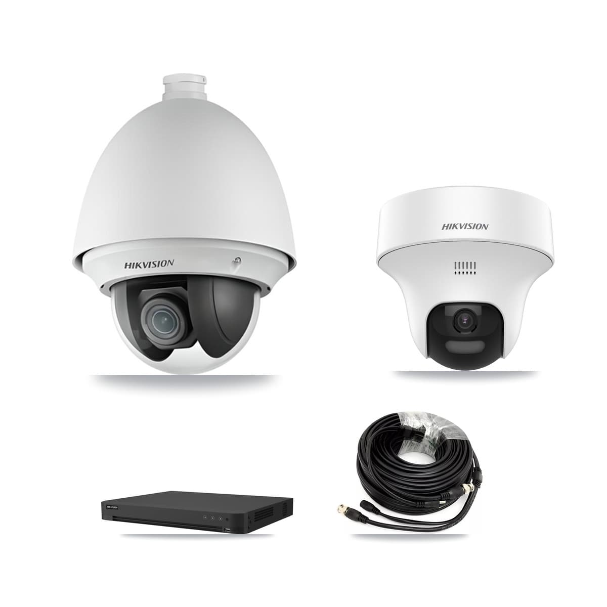 Hikvision 16-Channel 2MP – 5MP CCTV Kit — 1 DS-2AE4225T 2MP PTZ + 1 DS-2CE70K0T 5MP Turret Cameras + 2TB Recording (IDS-7216HUHI Recorder) - Image 1