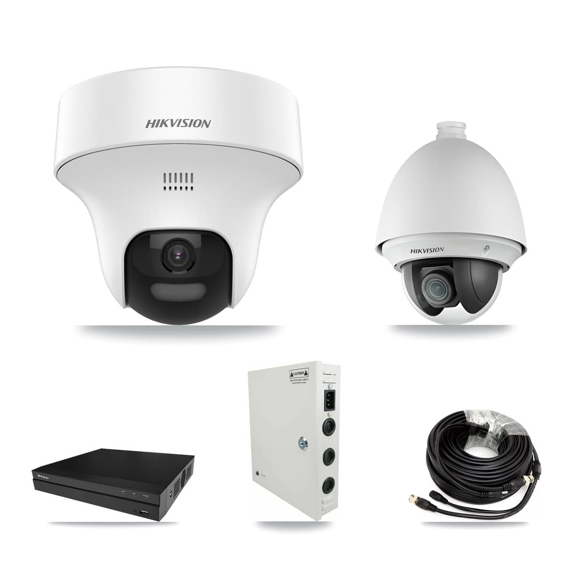 Hikvision & Prolux 8-Channel 2MP – 5MP CCTV Kit — 1 DS-2AE4225T 2MP PTZ + 6 DS-2CE70K0T 5MP Turret Cameras + 8TB Recording - Image 1