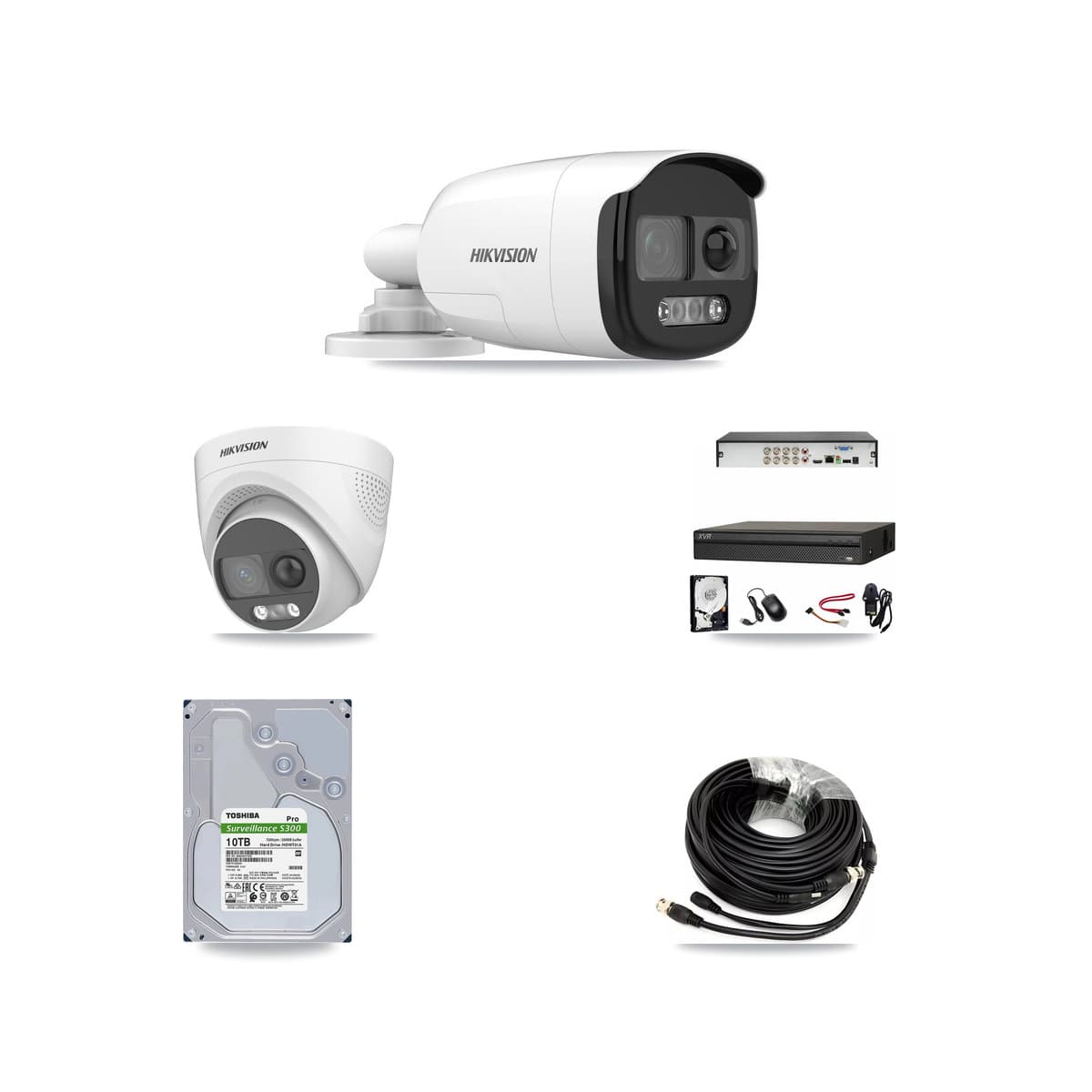 Hikvision & Dahua 8-Channel 5MP CCTV Kit — 2 DS-2CE12KF3T Bullet + 2 DS-2CE72KF3T Turret Cameras + 10TB Recording - Image 1